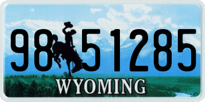 WY license plate 9851285