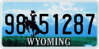 WY license plate 9851287