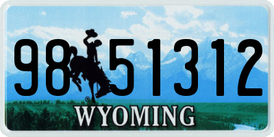 WY license plate 9851312