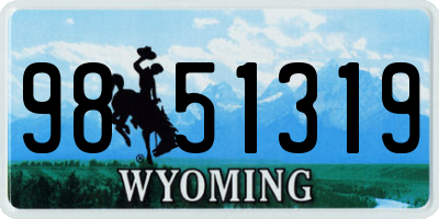 WY license plate 9851319