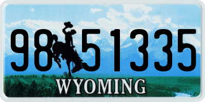 WY license plate 9851335