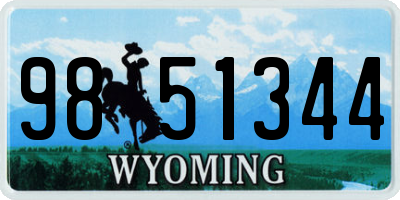 WY license plate 9851344