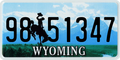WY license plate 9851347