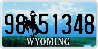 WY license plate 9851348