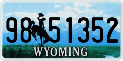 WY license plate 9851352