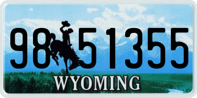 WY license plate 9851355