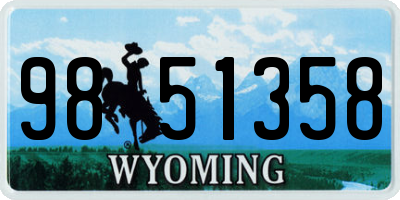 WY license plate 9851358