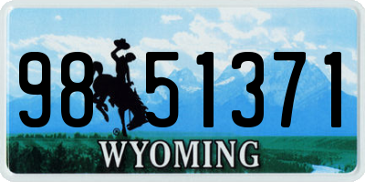WY license plate 9851371