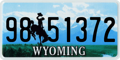 WY license plate 9851372