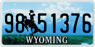 WY license plate 9851376