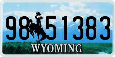 WY license plate 9851383