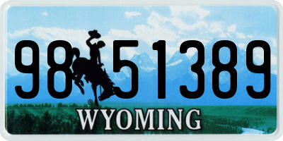 WY license plate 9851389