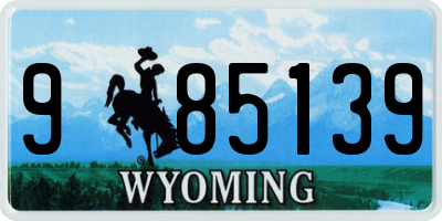 WY license plate 985139