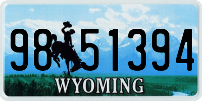 WY license plate 9851394