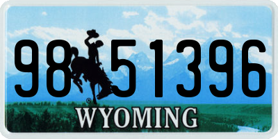 WY license plate 9851396