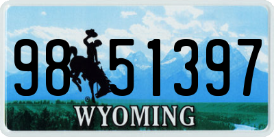 WY license plate 9851397