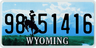 WY license plate 9851416