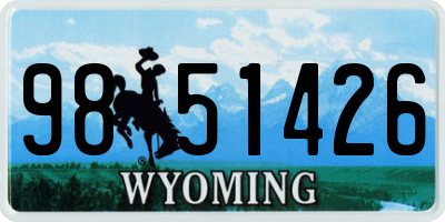 WY license plate 9851426