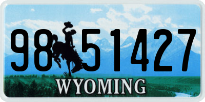 WY license plate 9851427
