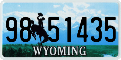 WY license plate 9851435