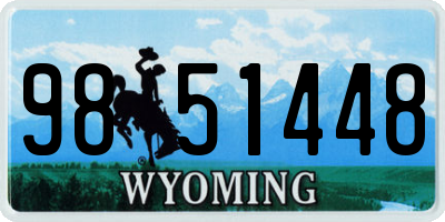 WY license plate 9851448