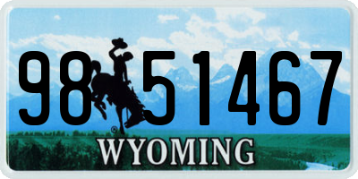 WY license plate 9851467