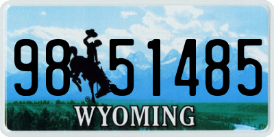 WY license plate 9851485