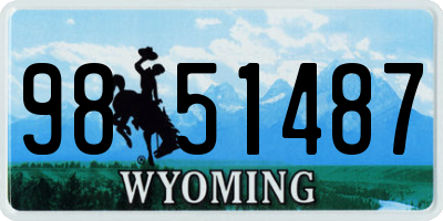 WY license plate 9851487