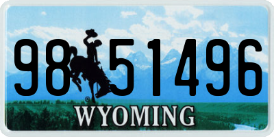 WY license plate 9851496