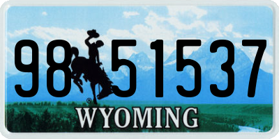 WY license plate 9851537