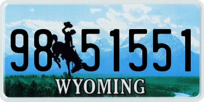 WY license plate 9851551