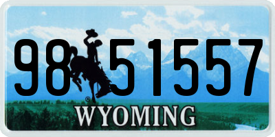 WY license plate 9851557