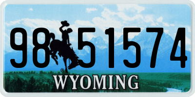WY license plate 9851574