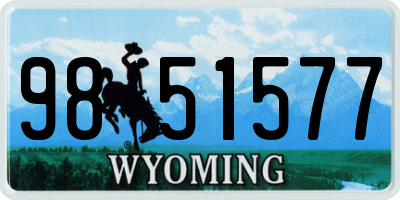 WY license plate 9851577