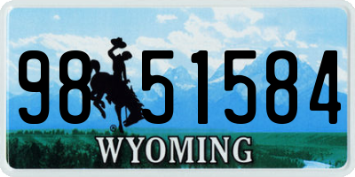 WY license plate 9851584