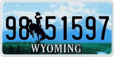 WY license plate 9851597