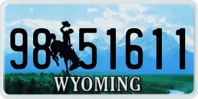 WY license plate 9851611