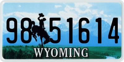 WY license plate 9851614
