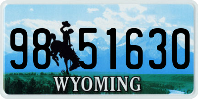 WY license plate 9851630
