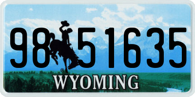 WY license plate 9851635