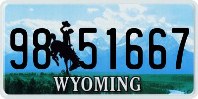 WY license plate 9851667