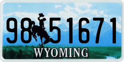 WY license plate 9851671