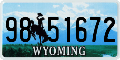 WY license plate 9851672