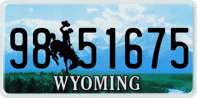 WY license plate 9851675