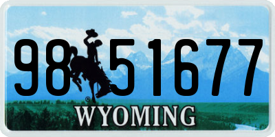 WY license plate 9851677