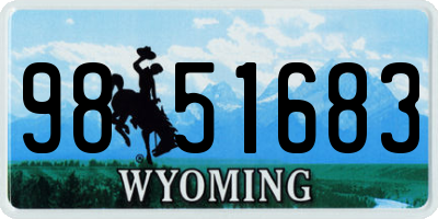 WY license plate 9851683