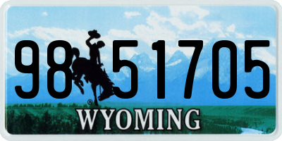 WY license plate 9851705