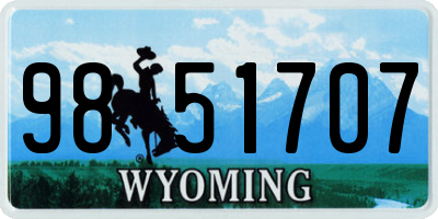WY license plate 9851707