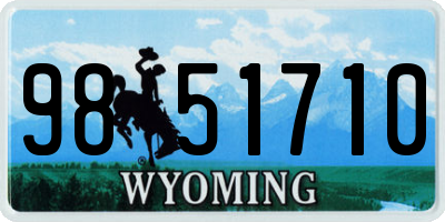 WY license plate 9851710