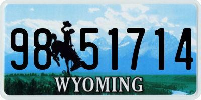 WY license plate 9851714